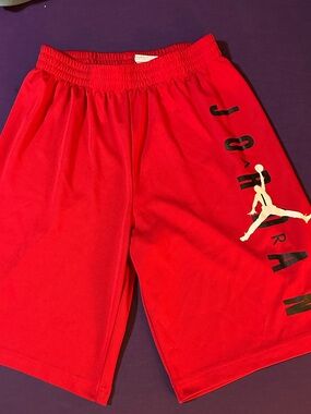 Jordan Red Boys' Athletic Shorts with Jumpman Graphic